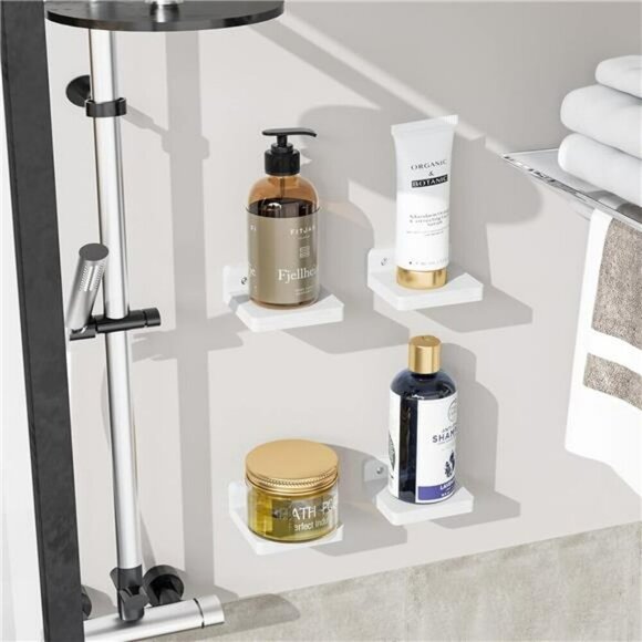 SRIWATANA Mini Floating Wood Shelves Set of 4 Wall Mounted Storage Decor - Picture 4 of 7